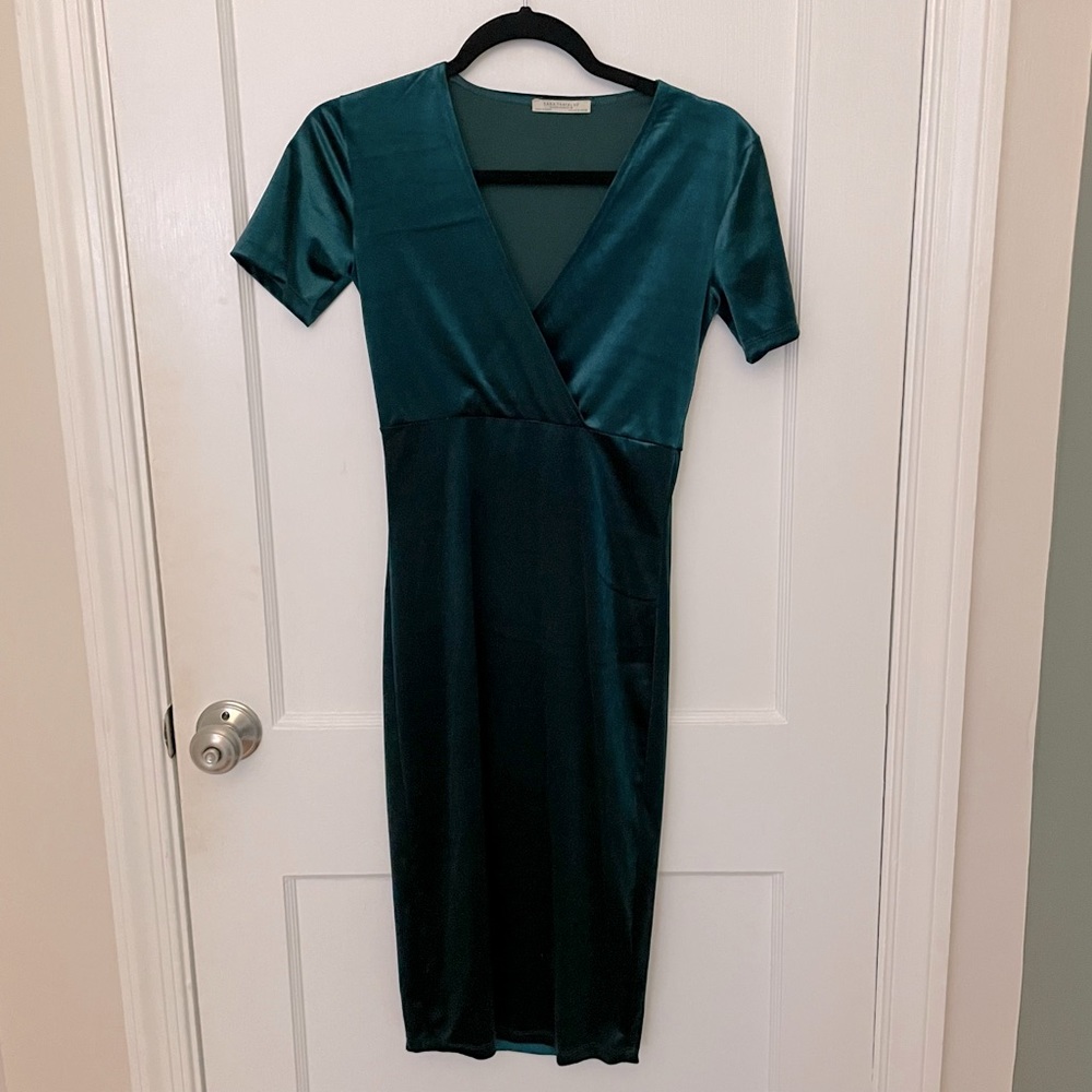 Velvet Green Mini Dress